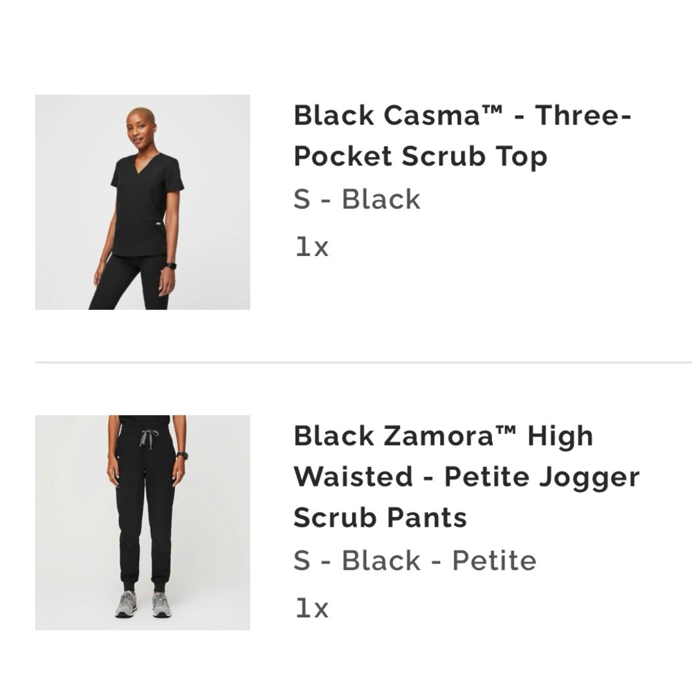 Figs scrub set joggers in black